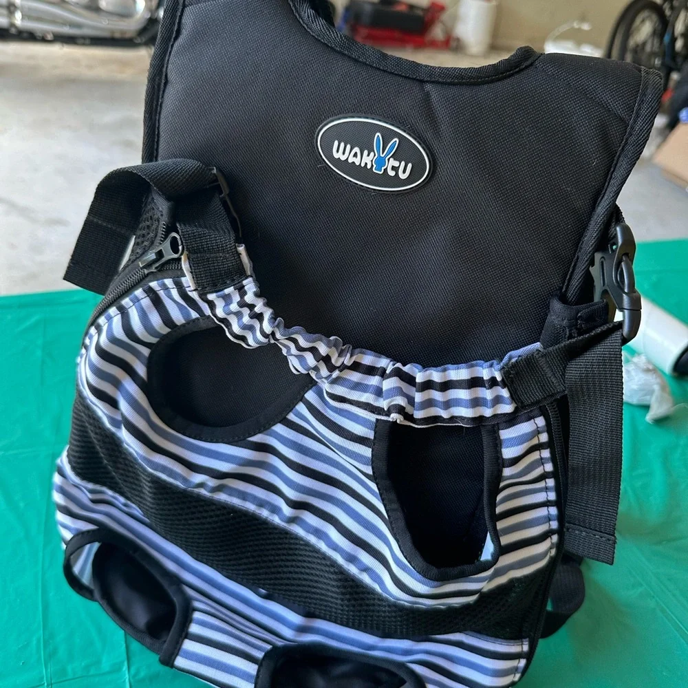 Black and White Striped Dog Carrier